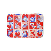 Valentine Retro Liebe schlägt Niedliche Muster Badematte (Vorderseite)