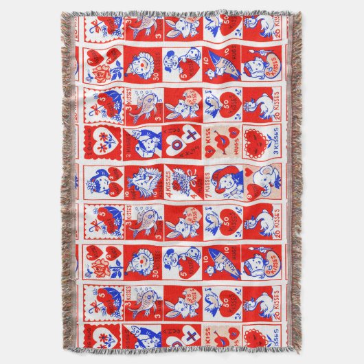 Valentine Retro Liebe schlägt Niedliche Muster Decke (Vorderseite Vertikal)