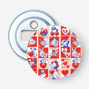 Valentine Retro Liebe schlägt Niedliche Muster Flaschenöffner
