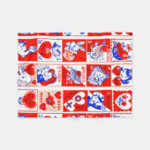 Valentine Retro Liebe schlägt Niedliche Muster Fleecedecke (Vorderseite (Horizontal))