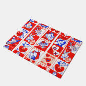Valentine Retro Liebe schlägt Niedliche Muster Fußmatte (Schrägansicht)