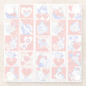 Valentine Retro Liebe schlägt Niedliche Muster Glasuntersetzer (Rückseite)