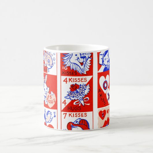 Valentine Retro Liebe schlägt Niedliche Muster Kaffeetasse (Mittel)