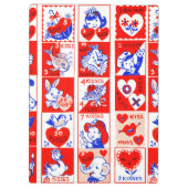 Valentine Retro Liebe schlägt Niedliche Muster Klemmbrett (Rückseite)