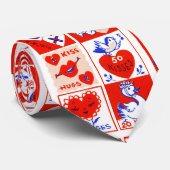 Valentine Retro Liebe schlägt Niedliche Muster Krawatte (Gerollt)