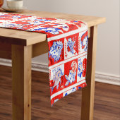 Valentine Retro Liebe schlägt Niedliche Muster Kurzer Tischläufer (Beispiel)