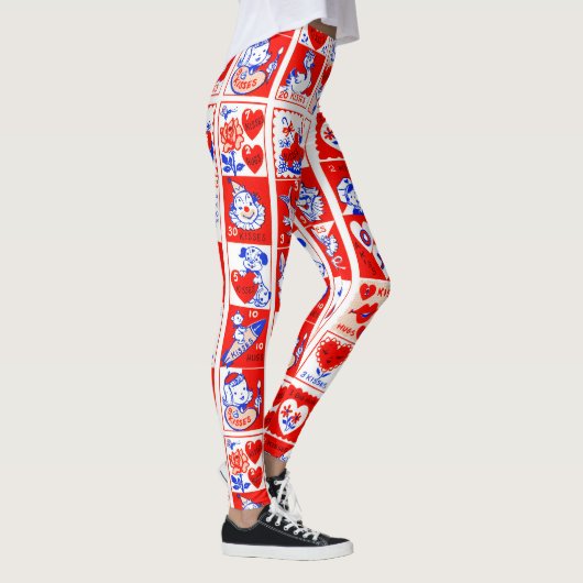 Valentine Retro Liebe schlägt Niedliche Muster Leggings (Rechts)