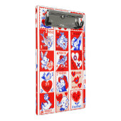 Valentine Retro Liebe schlägt Niedliche Muster Mini Klemmbrett (Schrägansicht)
