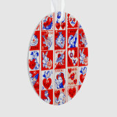 Valentine Retro Liebe schlägt Niedliche Muster Ornament (Vorderseite)