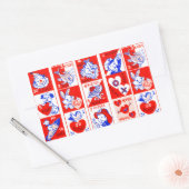 Valentine Retro Liebe schlägt Niedliche Muster Rechteckiger Aufkleber (Umschlag)