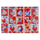 Valentine Retro Liebe schlägt Niedliche Muster Schneidebrett (Vorderseite)