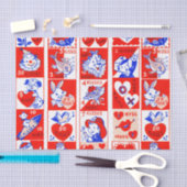 Valentine Retro Liebe schlägt Niedliche Muster Seidenpapier (Handwerk)