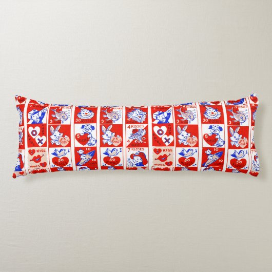 Valentine Retro Liebe schlägt Niedliche Muster Seitenschläferkissen (Vorderseite)