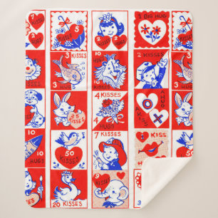 Valentine Retro Liebe schlägt Niedliche Muster Sherpadecke