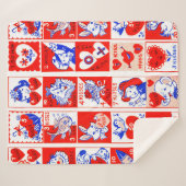 Valentine Retro Liebe schlägt Niedliche Muster Sherpadecke (Vorderseite (Horizontal))
