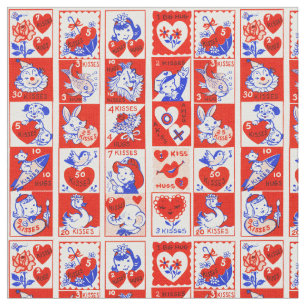 Valentine Retro Liebe schlägt Niedliche Muster Stoff