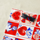 Valentine Retro Liebe schlägt Niedliche Muster Strandtuch (Beispiel)