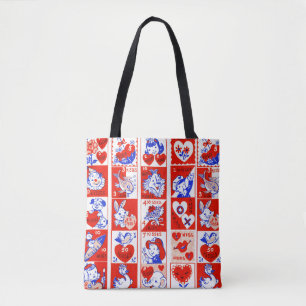 Valentine Retro Liebe schlägt Niedliche Muster Tasche