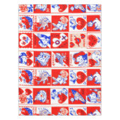 Valentine Retro Liebe schlägt Niedliche Muster Tischdecke (Vorderseite)