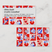 Valentine Retro Liebe schlägt Niedliche Muster Visitenkarte (Vorne/Hinten)