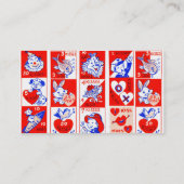 Valentine Retro Liebe schlägt Niedliche Muster Visitenkarte (Rückseite)