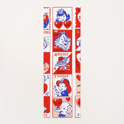 Valentine Retro Liebe schlägt Niedliche Muster Yogamatte (Vorderseite)