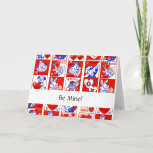 Valentine Retro Love Umarme Cute-Muster Karte