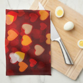 Valentine Romantic Heart Pattern  Geschirrtuch (Viertel Falte)