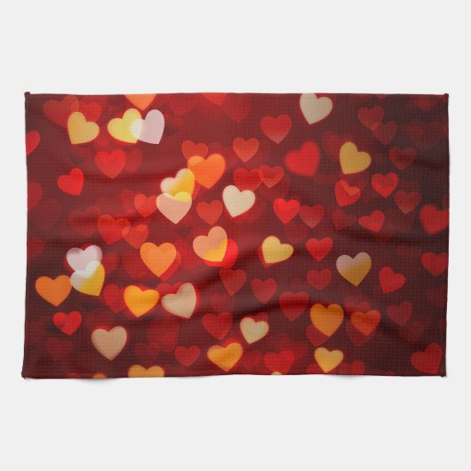 Valentine Romantic Heart Pattern  Geschirrtuch (Horizontal)