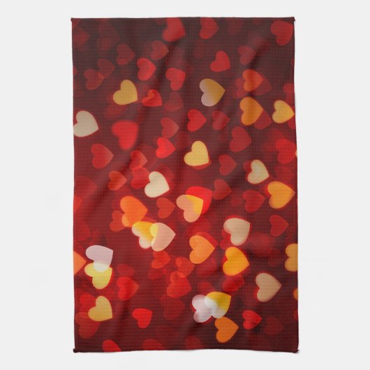 Valentine Romantic Heart Pattern  Geschirrtuch (Vertikal)