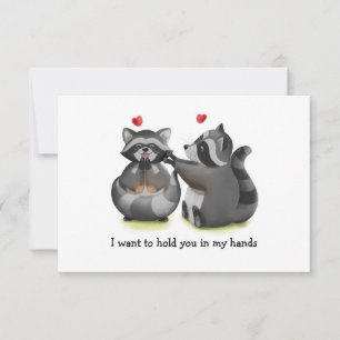 Valentine Romantic Raccoon Couple Grußkarte Karte