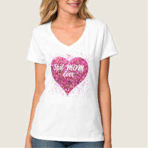 Valentine Rosa funkelnder Glitzer Herzenslust Best T-Shirt