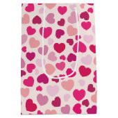 Valentine Rosa Herz mit Weiß Mittlere Geschenktüte (Rückseite)