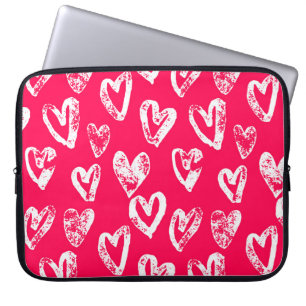 Valentine Rosa Herz: Skizzen Hintergrund Laptopschutzhülle