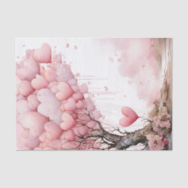 Valentine Rosa Herzblasen auf einem Baum Seidenpapier