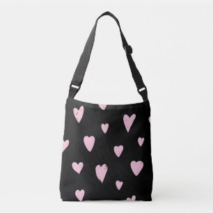 Valentine Rosa Herzen: Vintage Liebe. Tragetaschen Mit Langen Trägern
