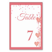Valentine Rosa Herzinfarkt Brautparty Wegweiser Tischnummer (Rückseite)
