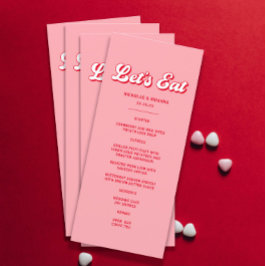 Valentine Rosa und Rote Hochzeit Menükarte