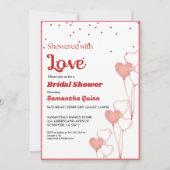 Valentine Rosa und Rotes Brautparty Einladung (Vorderseite)