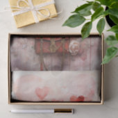 Valentine Rosa und Rotes Herz und Rose Seidenpapier (Geschenk)