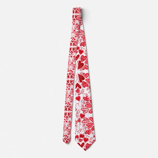 Valentine, Rosa und Weißes Herz Krawatte (Rückseite)