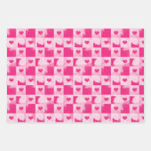 Valentine Rosa Wasserfarbenwäsche mit Herz Geschenkpapier Set (Vorderseite 3)