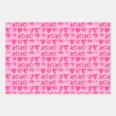 Valentine Rosa Wasserfarbenwäsche mit Herz Geschenkpapier Set (Vorderseite 2)