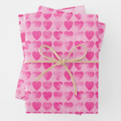 Valentine Rosa Wasserfarbenwäsche mit Herz Geschenkpapier Set (Beispiel)