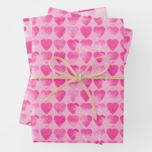Valentine Rosa Wasserfarbenwäsche mit Herz Geschenkpapier Set (Beispiel)