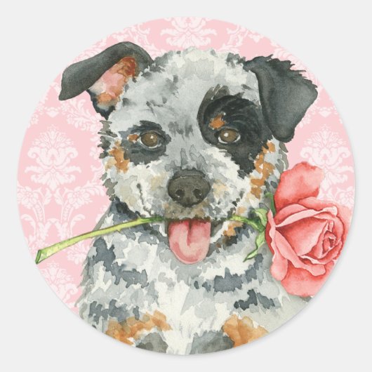 Valentine Rose ACD Runder Aufkleber (Vorderseite)
