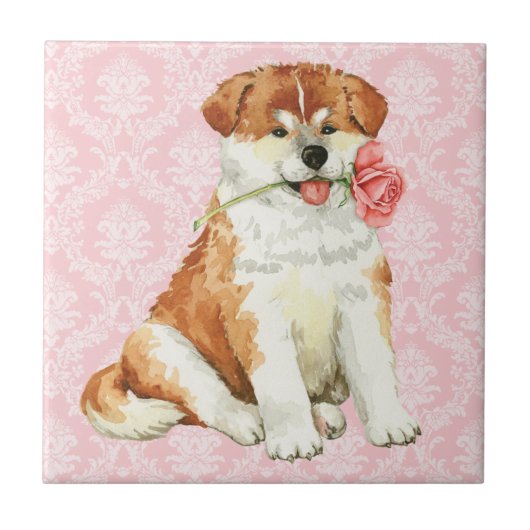 Valentine Rose Akita Fliese (Vorderseite)