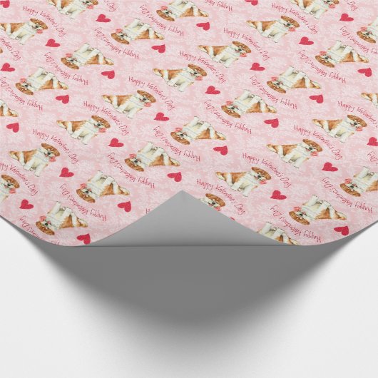 Valentine Rose Akita Geschenkpapier (Ecke)
