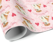 Valentine Rose Akita Geschenkpapier (Rolleneckpunkt)
