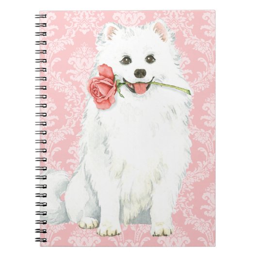 Valentine Rose American Eskimo Dog Notizblock (Vorderseite)